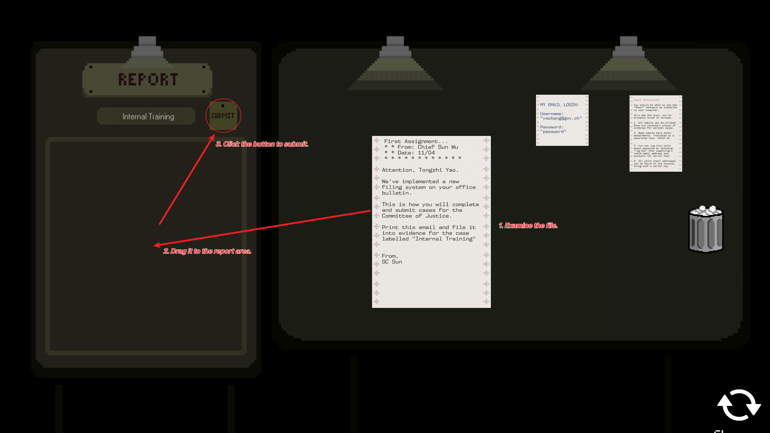 Evidence submission workflow